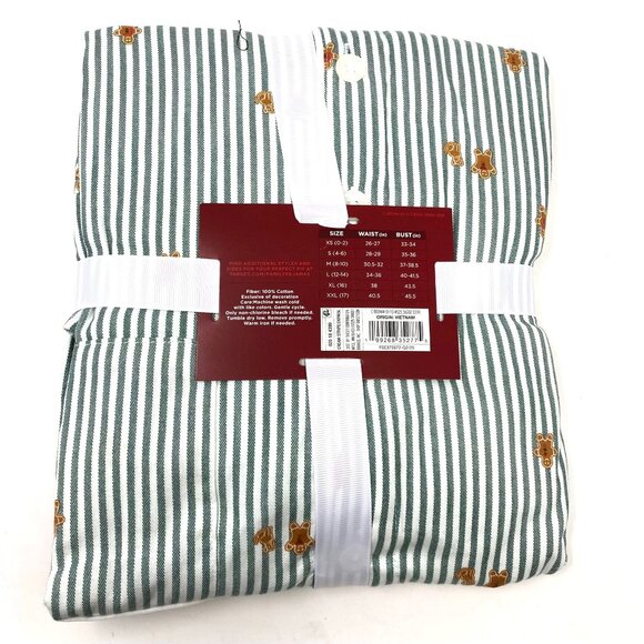 Target Women's Gingerbread Striped Flannel Long Sleeve Shirt Pants PJ Set - Picture 9 of 12